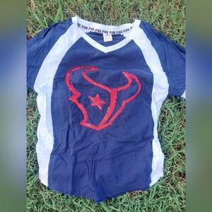 Victoria's Secret Pink Houston Texans Bling L/S T-Shirt M NFL Sports